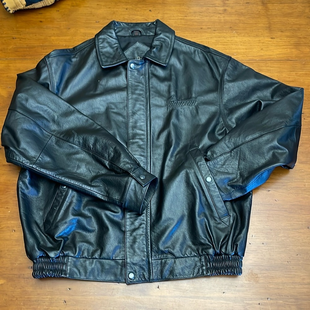 Mens Snap-on Leather Jacket Large